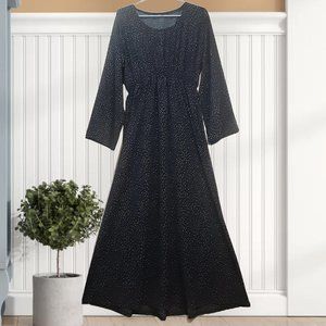 🌸 56 | Long Sleeved Polka-Dot Maxi Dress